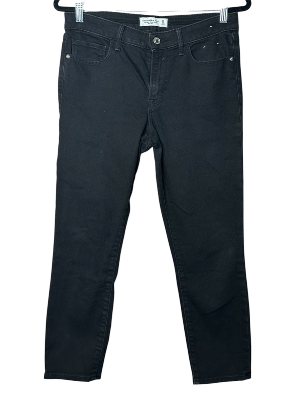 Abercrombie & Fitch Super Skinny Ankle Mid Rise Black Jeans Size 30/10 Short